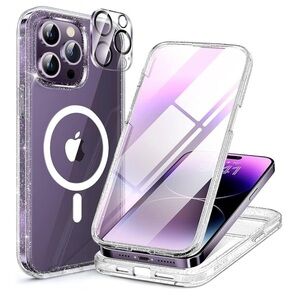 iPhone 14 Pro Max Case with Clear glitter Design